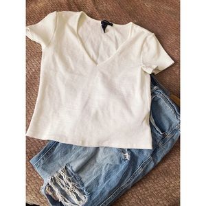 White Forever21 Crop Top